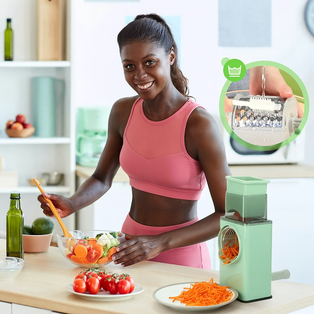 Hachoir Rotatif 3 en 1 – Le Secret d’une Cuisine Rapide et Sans Effort